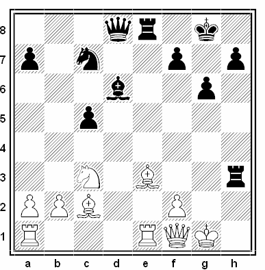 Posición de la partida de ajedrez Michael A. Brooks - Gregory S. Kaidanov (New York Manhattan, 1990)