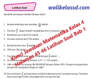 Kunci Jawaban Matematika Kelas 4 Halaman 45 46 Latihan Soal Bab 1 Wali Kelas Sd Kunci Jawaban Matematika Kelas 4 Halaman 45 46 Latihan Soal Bab 1 Wali Kelas Sd
