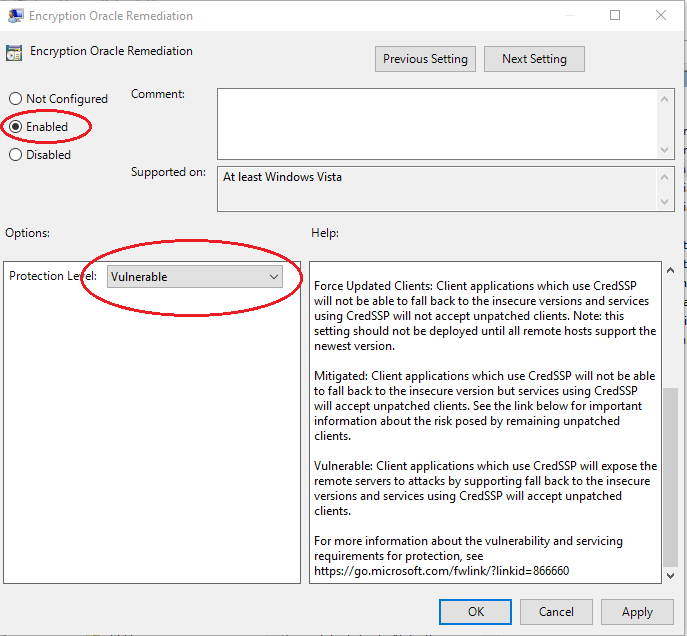 How to fix remote desktop error CredSSP Encryption Oracle Remediation
