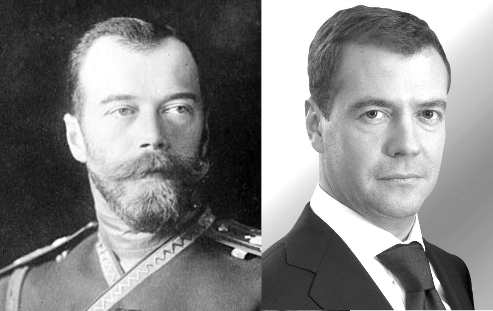 Медведев похож на николая. Медведев с бородой Николая 2.