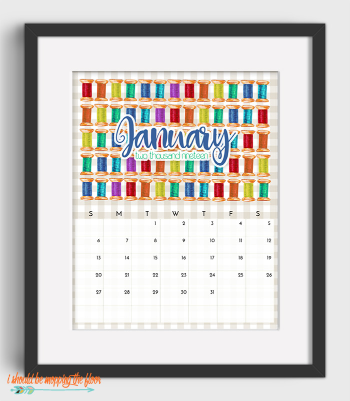 January Sewing Calendar