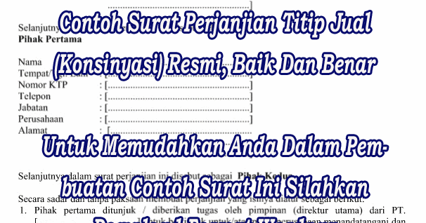 Contoh Surat Konsinyasi Singkat Pelakor d