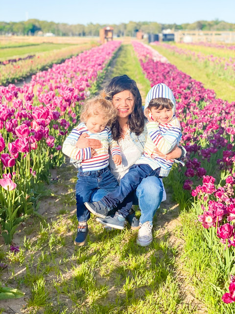 mommy and me, mama's boys, mother son, mother's love, spring 2020, mothering during crisis, mommy and me photos, tulips, stay home, coronavirus, latina mom, new york mom, long island mom