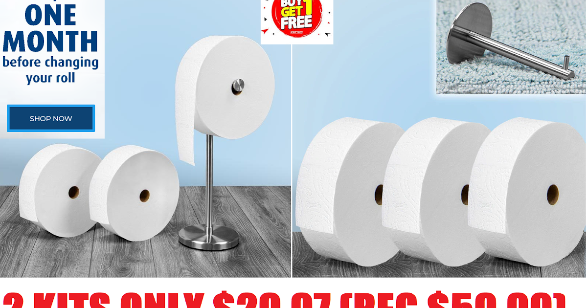 6 Humongous Forever Rolls of Charmin Ultra Soft Toilet Paper + 2 Holder ...