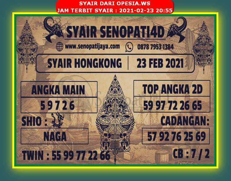Syair Hk Hari Ini Selasa 23 Februari 2021 Opesia Official