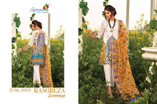 Saniya trendz Rangreza Summer Cotton pakistani Suits