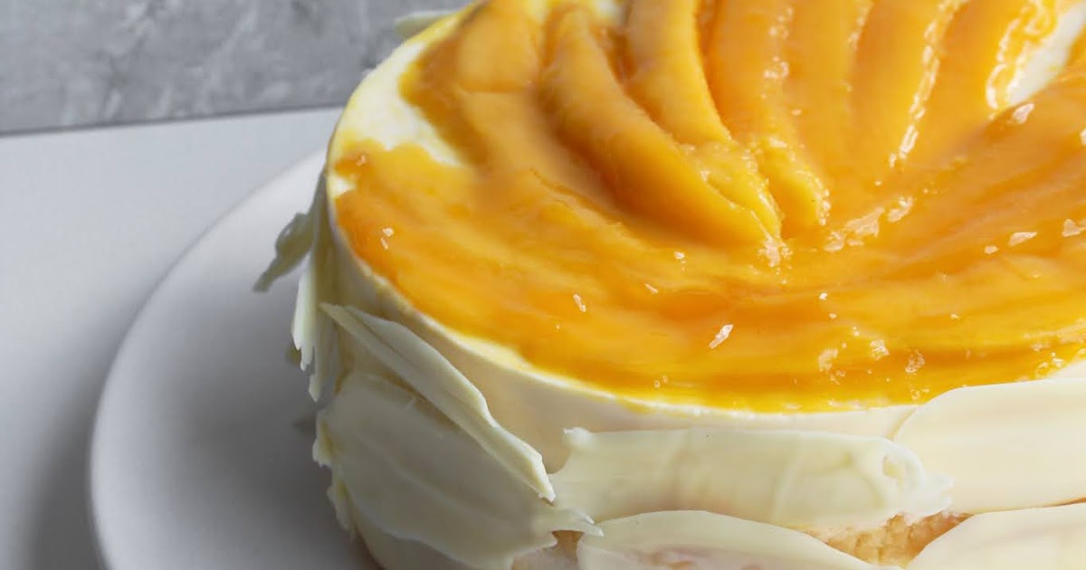 Mango-Torte mit weißer Schokolade