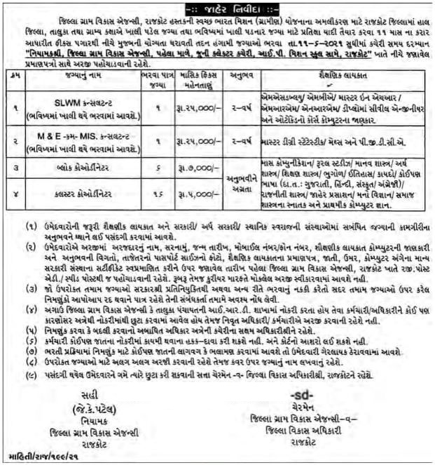DRDA Rajkot Recruitment for Various Posts 2021
