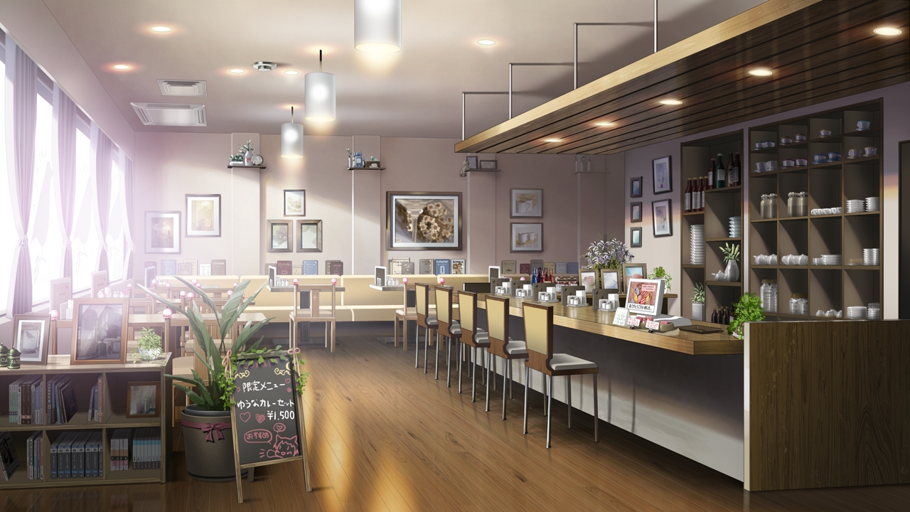 Anime Landscape: Cool Coffee Shop (Anime Background)