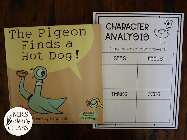 Pigeon book study activities unit with literacy companion activities for ANY Mo Willems Pigeon book in the series and a craftivity for Kindergarten and First Grade