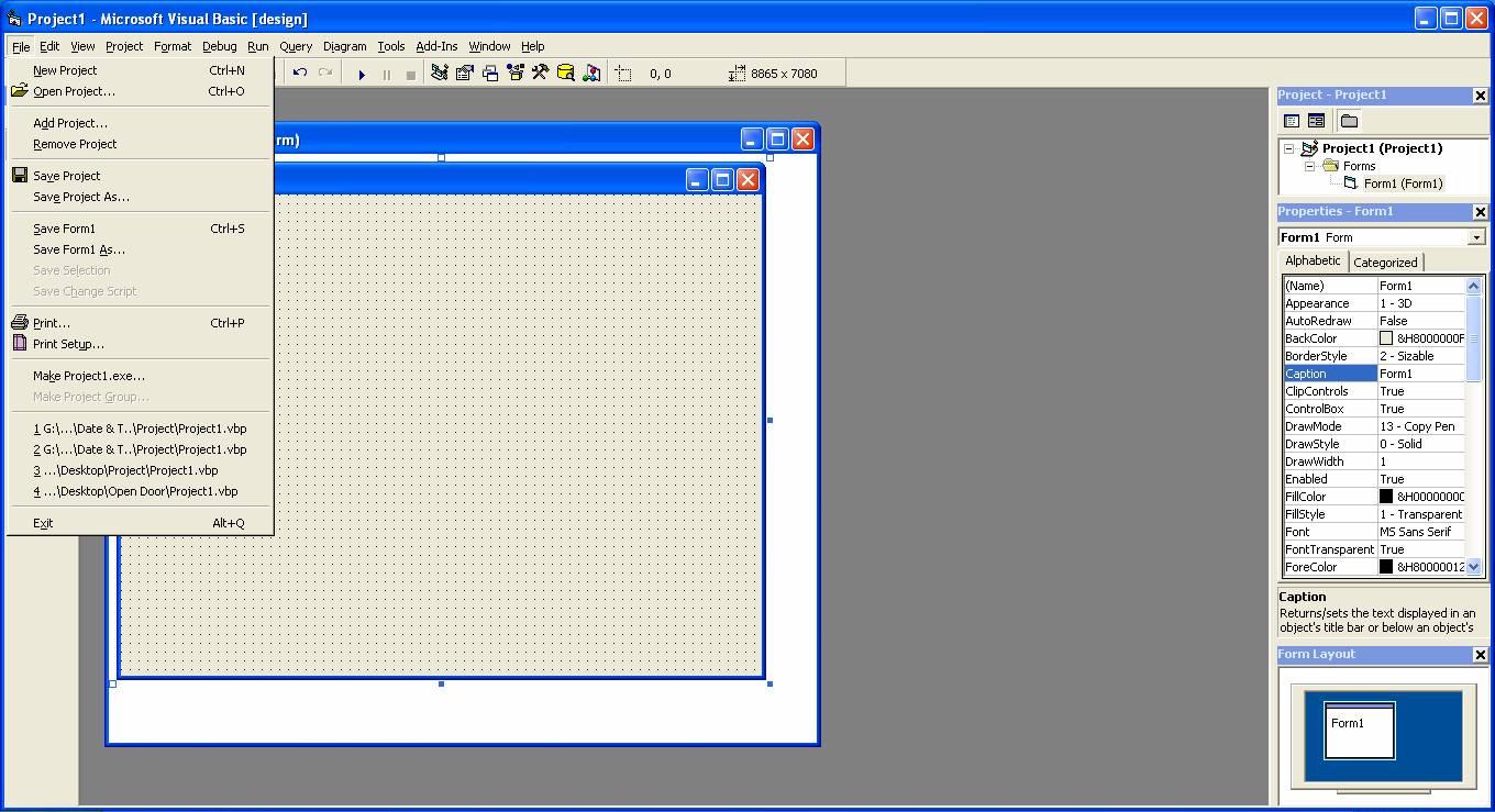 Visual Basic 6.0 Tutorials Code & Project For Beginners: File Menu of ...