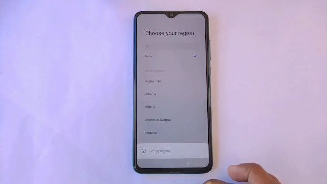 Region selection Choose your region in xiaomi phone