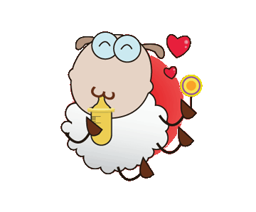 LINE Creators' Stickers - Funny and Fluffy-white Sheep Animated II