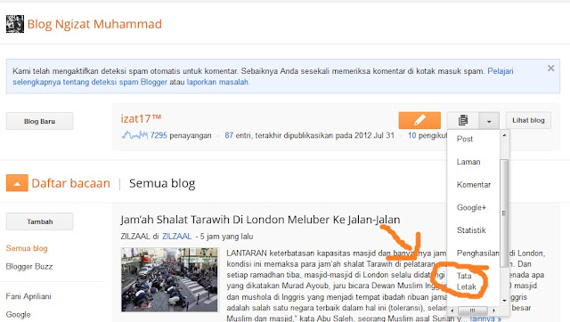 Cara tambah gedget di Blog