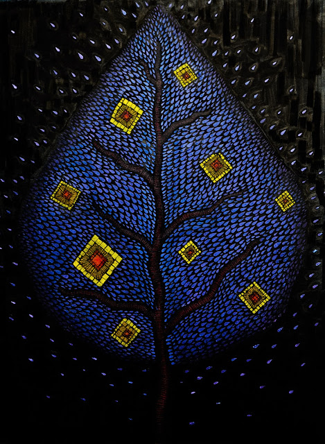 abstract mosaic leave tree