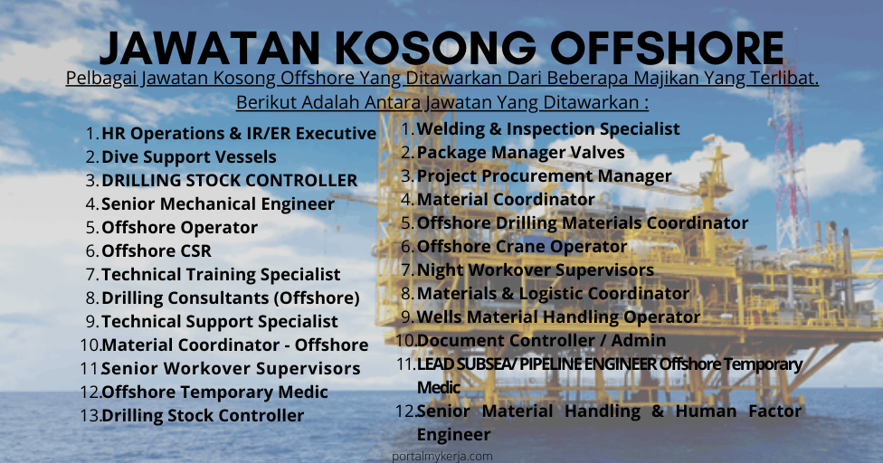 Jawatan Kosong Offshore Sesi Februari Mac 2020 My Kerja!