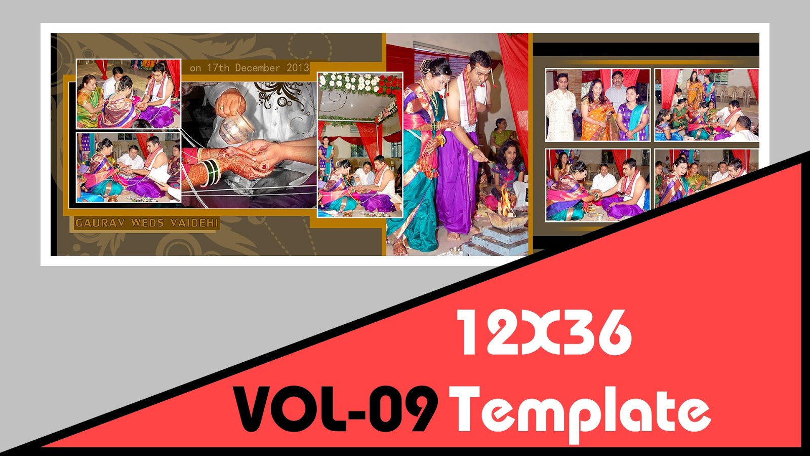 Download Indian Wedding 12x36 Dm Psd Template Vol 09 Free Download PSD Mockup Templates