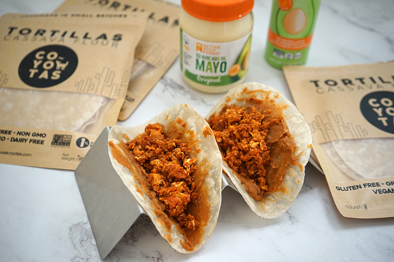 Made tacos with COYOTAS Vegan tortilla Vegas and Food