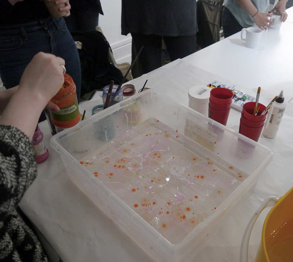 Marbling techniques with Mischke Lingerie at Hill Street Design House Mischke Lingerie, Hill Street Deisgn House, silk marbling technique, silk marbling workshop, lingerie making workshop, Edinburgh events, craft blog, how to