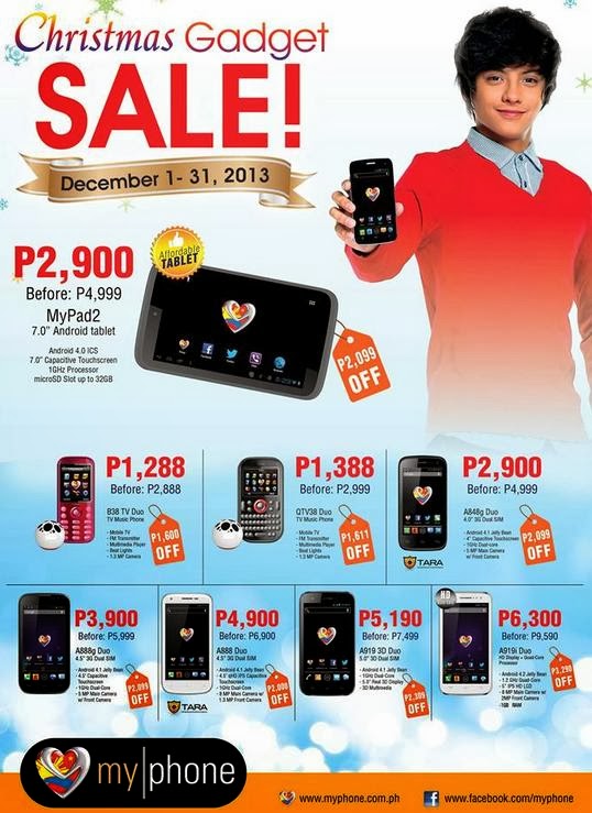 MyPhone Android Phones/Tablet Christmas SALE Until Dec. 31, 2013