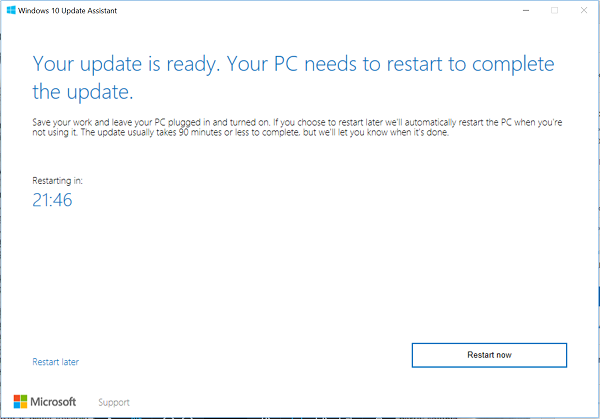 Windows 10UpgradeAssistantを使用してWindows10CreatorsUpdateをインストールする