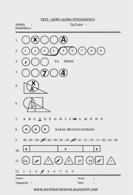 Jawaban Soal Army Alpha Ilmusosial Id