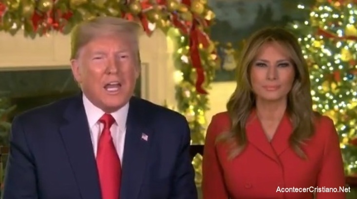 Donald Trump y su esposa Melania en mensaje de Navidad