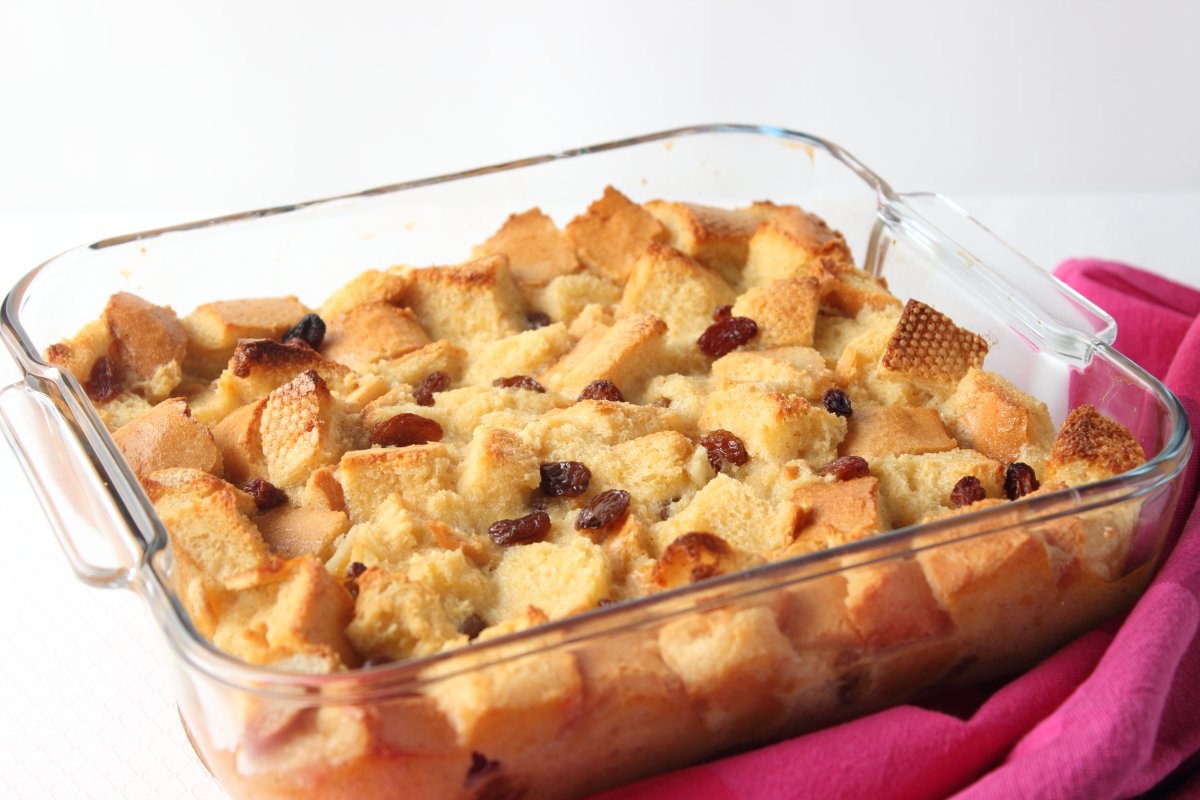 Pudin de pan con pasas