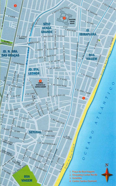 Mapa da Praia Boa Viagem - Recife