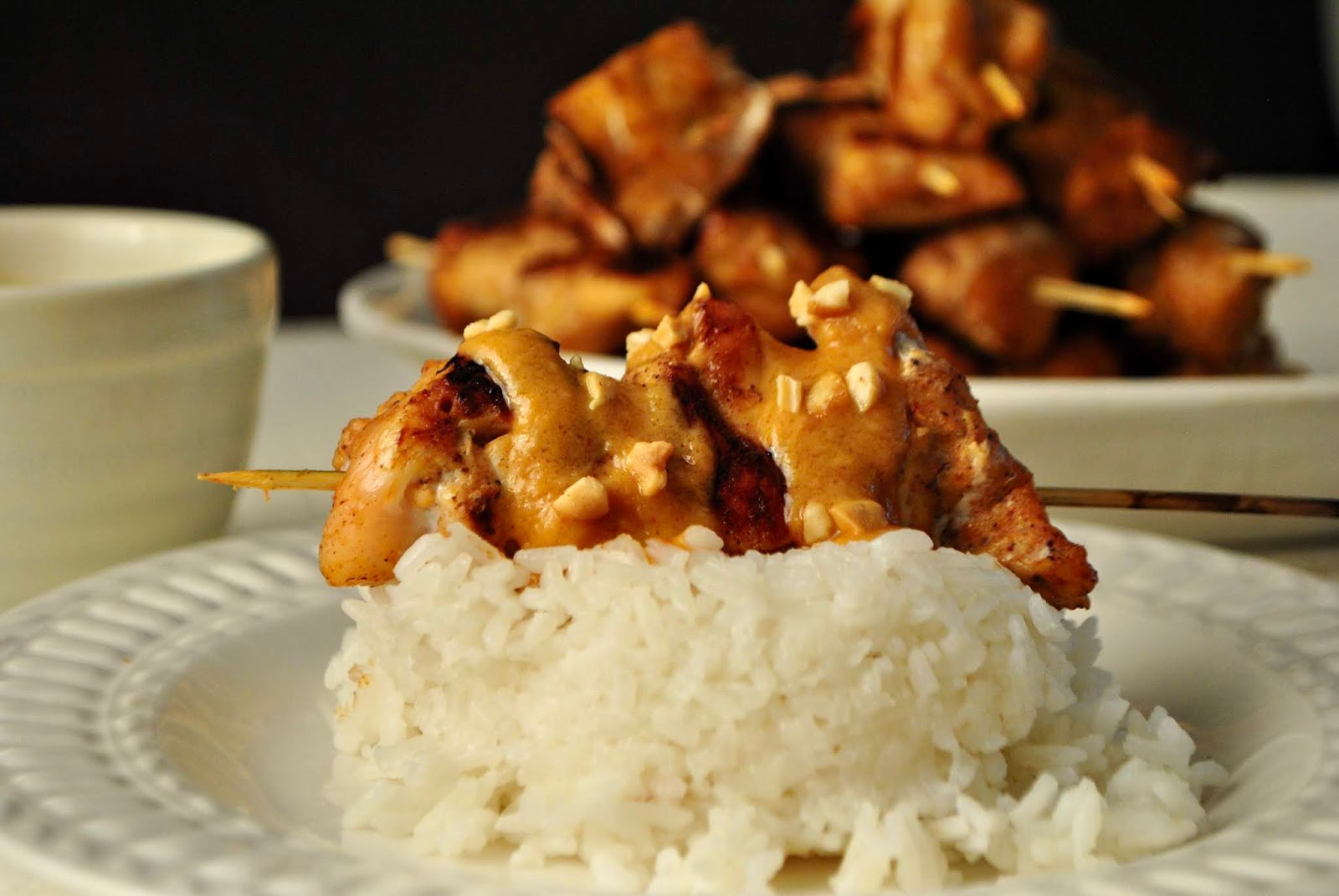 Authentic chicken thai satay with authentic thai peanut sauce Authentic chicken thai satay with authentic thai peanut sauce