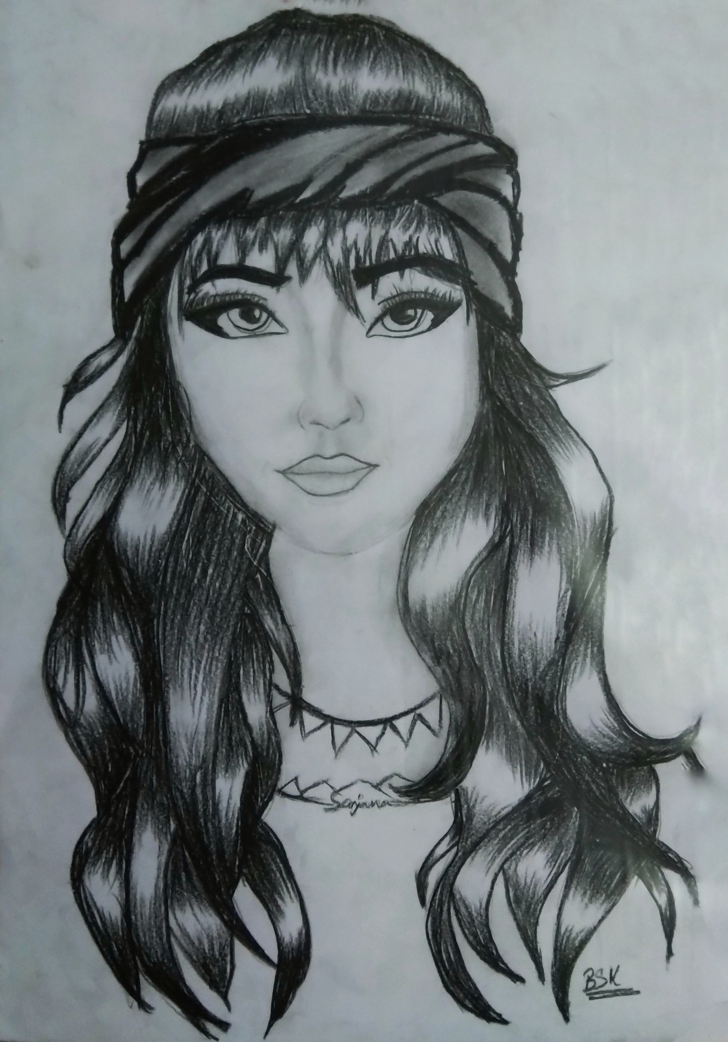 Sanjana's Art Gallery Girl portraits Pencil drawing