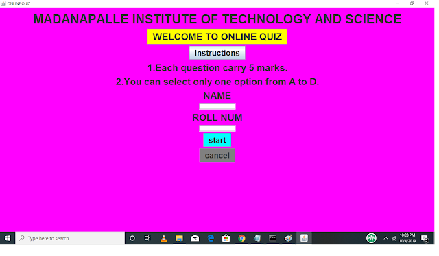 online quiz https://www.myprogrammingschool.com/search/label/Java_Project