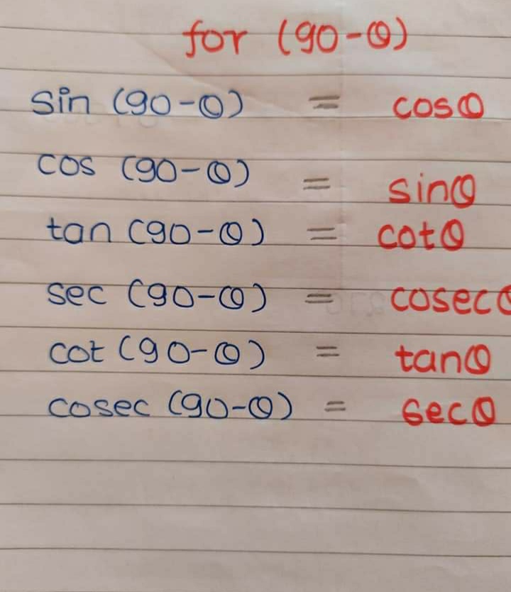 Cosec(90° +Θ) + xcosΘ.cot(90°+Θ) = sin(90° + Θ) Find the value of x Trigonometric Values