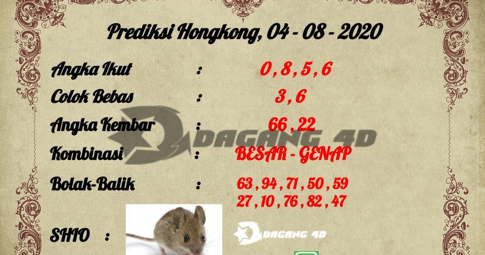 PREDIKSI TOGEL HONGKONG TERJITU 04 AGUSTUS 2020 Games303