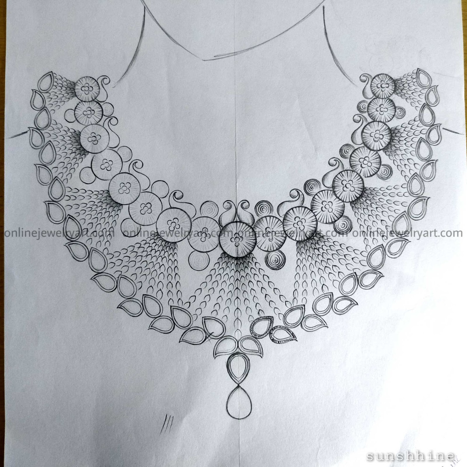 Necklace Drawing  How To Draw A Necklace Step By Step