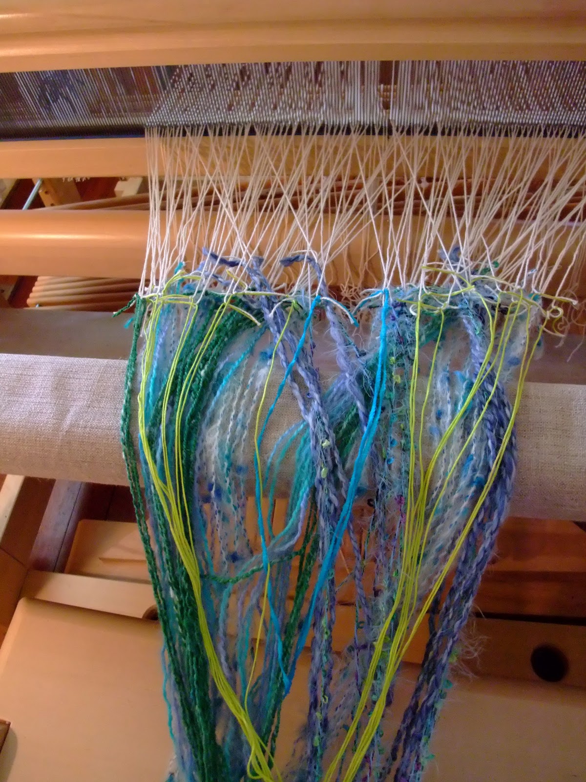 Keeping in Touch Design process Step 3 threading the warp