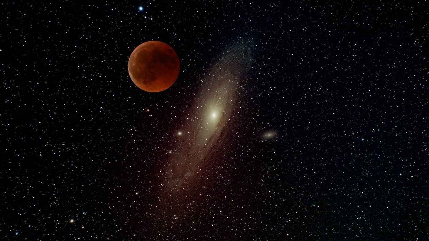M31 Andromeda e la Luna Le dimensioni di M31 Andromeda e della Luna