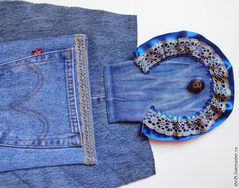 Handbag of old jeans with a strap. Pattern bags. DIY tutorial in pictures.  Сумочка из старых джинсов