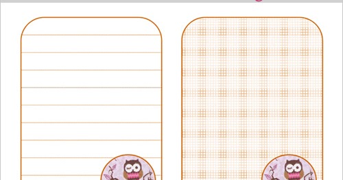 My Owl Barn: Printable Notebook Pages