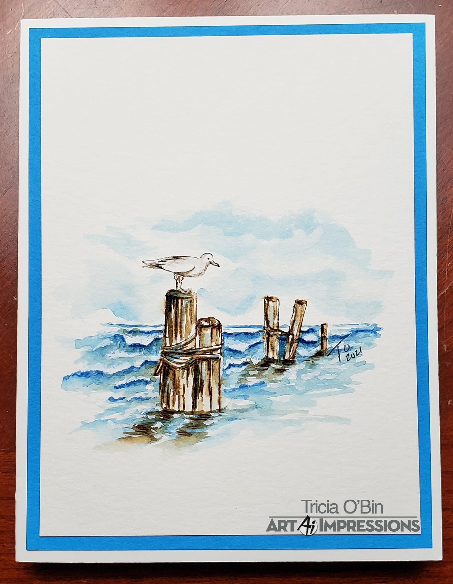 Pen and Watercolor Wash - Seagull