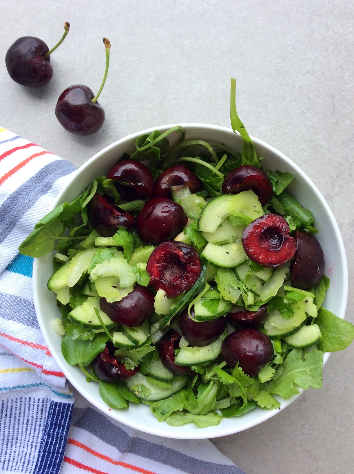 Cherry Cucumber and Celery Salad