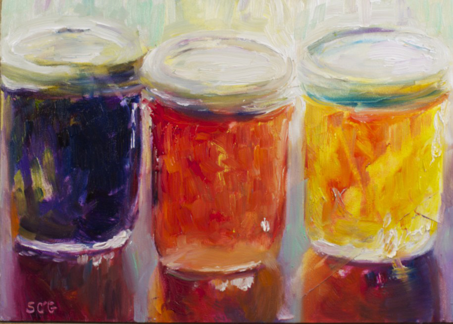 Sue ChurchGrant Daily Painting Jam Jars Reflections and Edges