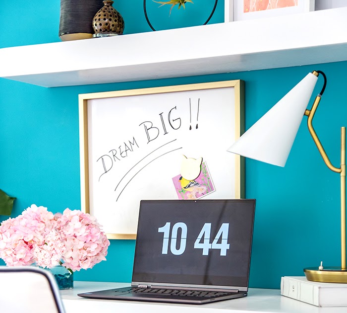 DIY Floating Shelves Desk Area Remodelando la Casa