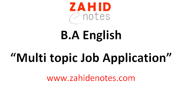 Multi Topic Job Application format and sample for BA English