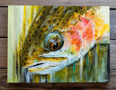 Nathan Brown, Trout Art, Fish paintings, Fishing Art, Fly Fishing Art, Texas Freshwater Fly Fishing, TFFF, Fly Fishing Texas, Texas Fly Fishing, Fly Fishing