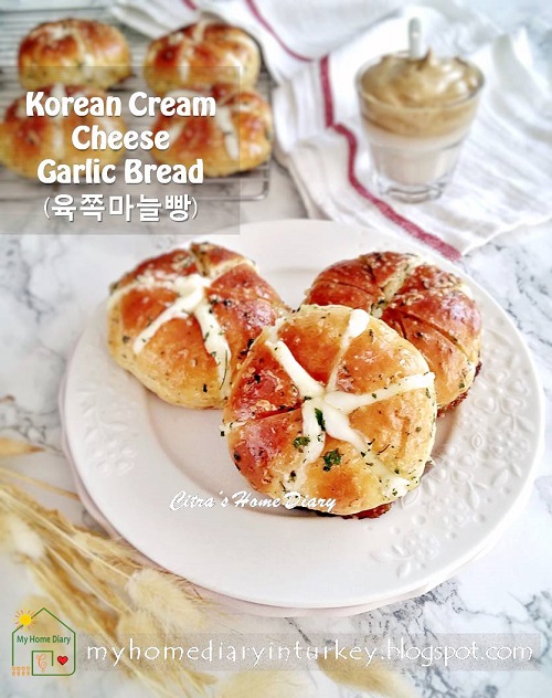 Viral Recipe. KOREAN CREAM CHEESE GARLIC BREAD  (육쪽마늘빵). With video. | Çitra's Home Diary. #asianrecipe #garlicbread #hesselbackbread #softbunrecipe #koreangarlicbread #koreanfood #reseprotimanis #viralrecipe #viralininternet #creamcheese