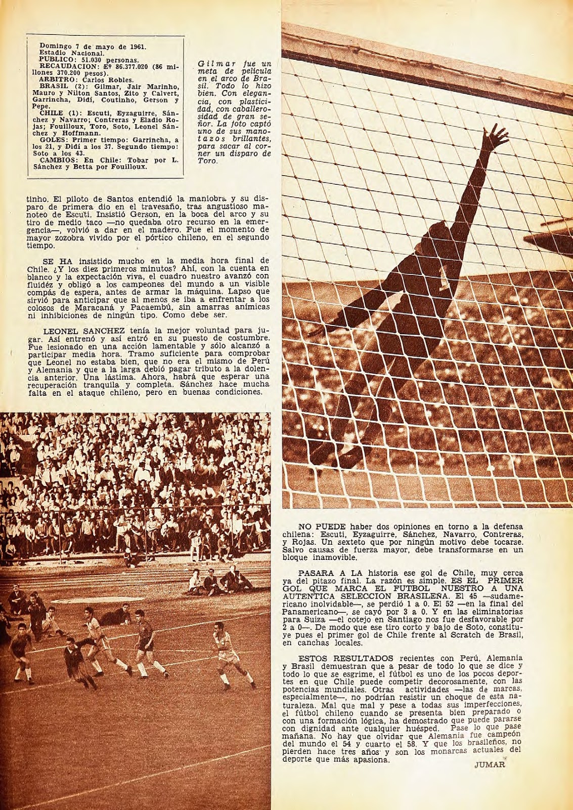 Partidos de la Roja [07/05/1961] ChileBrasil 12