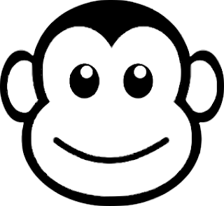 Inkscape Cartoon Monkey Face All Black Lines