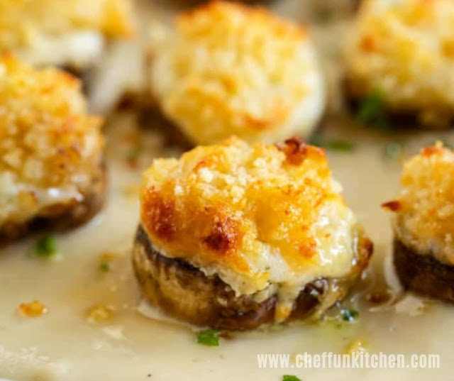 White Cheddar Stuffed Mushrooms