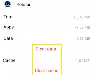 Hotstar application Clear Cache